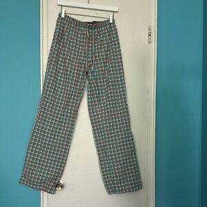 Psycho Bunny Women's Checkered Pants - Red and Blue